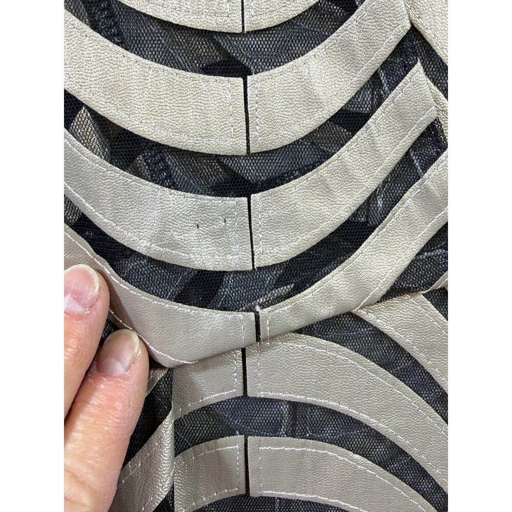 IC by Connie K Women XL Black Silver Sheer 3/4 Sleeve One Button Dress Jacket - Picture 8 of 9